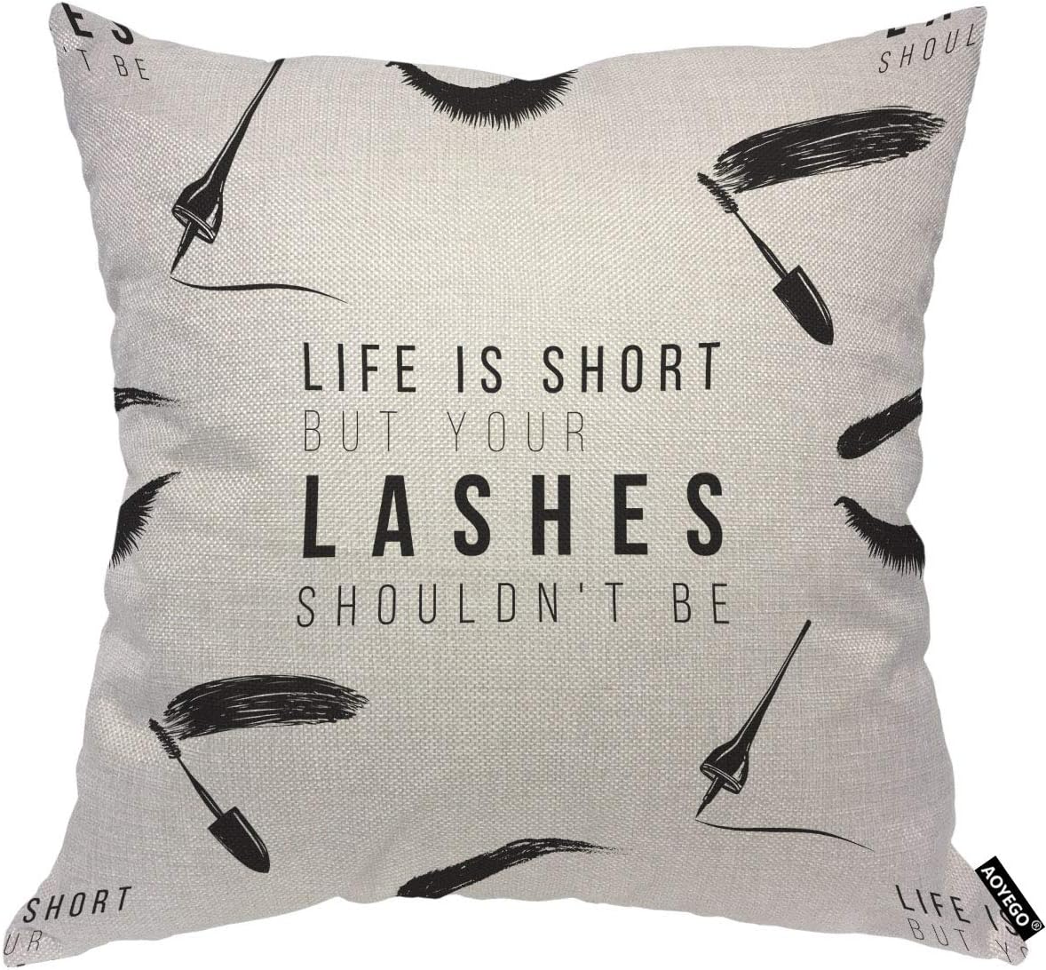Beauty Makeup Quotes Short - Sarung Bantal Kutipan Bulu Mata Lucu,
