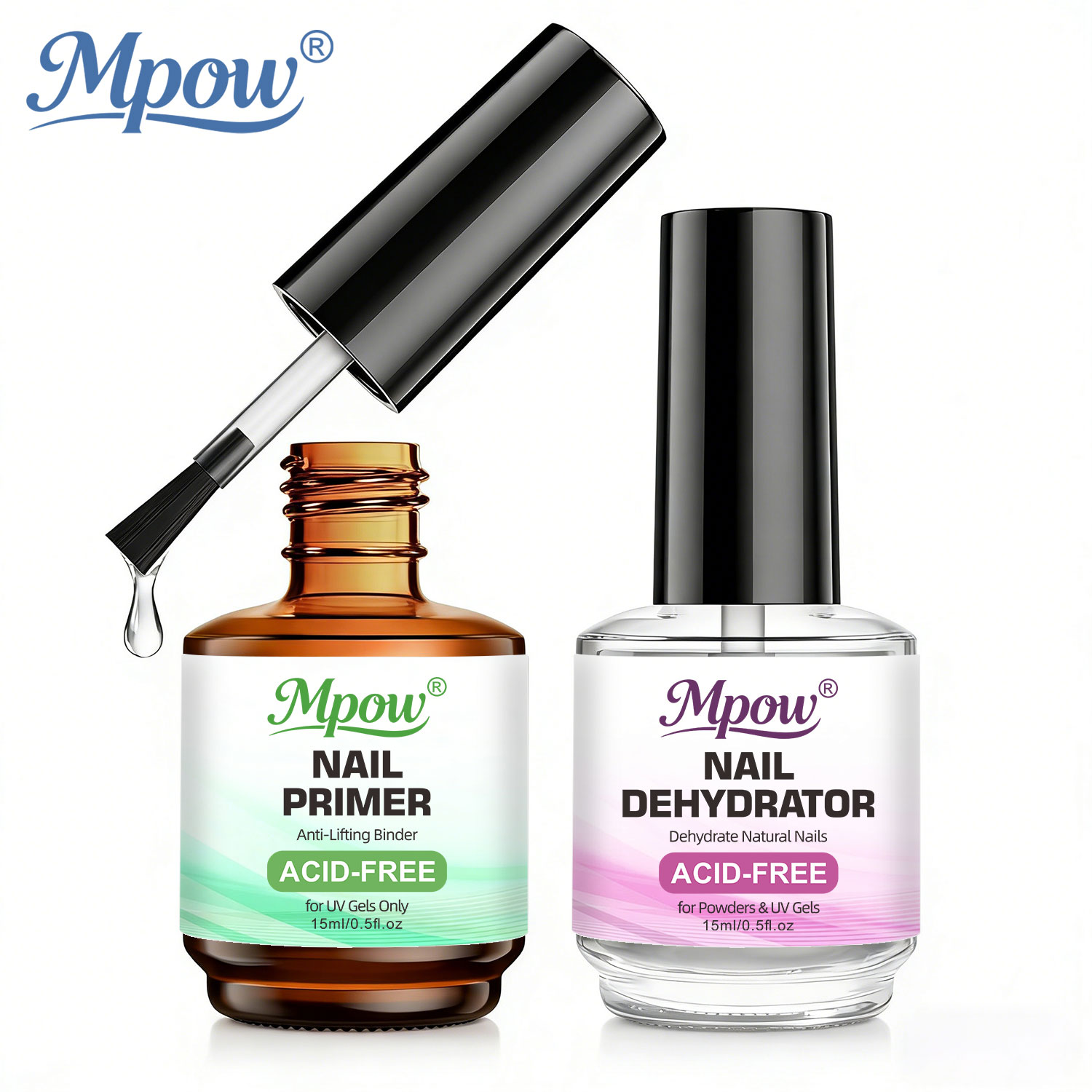 Nail Dehydrator Primer - Mpow 1/2pcs 15ml Dehidrator Kuku &