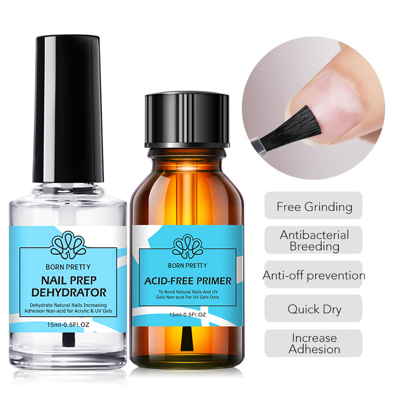 Nail Dehydrator Primer - BORN PRETTY 2pc 15ml Nail Primer