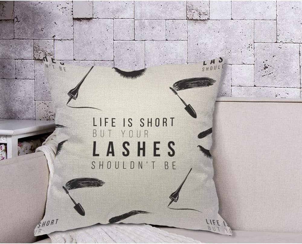 Sarung Bantal Kutipan Bulu Mat - Beauty Makeup Quotes Short ulasan dan harga
