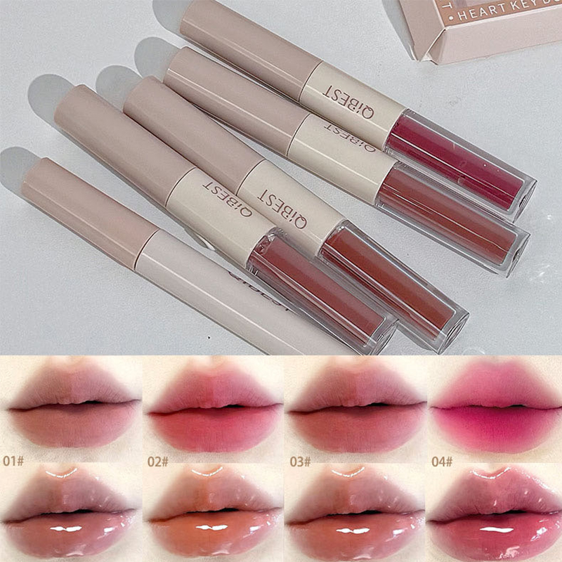 QIBEST 4 Warna Lip Glaze Dua S - Beauty Book Makeup Kit ulasan dan harga