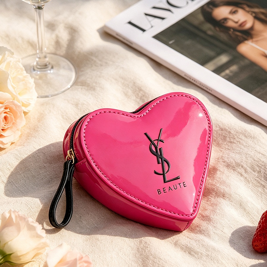 Tas Makeup YSL Blush Pink Berb - Ysl Beauty Makeup ulasan dan harga